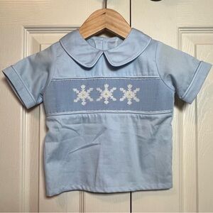 Smocked Boys Snowflake Shirt